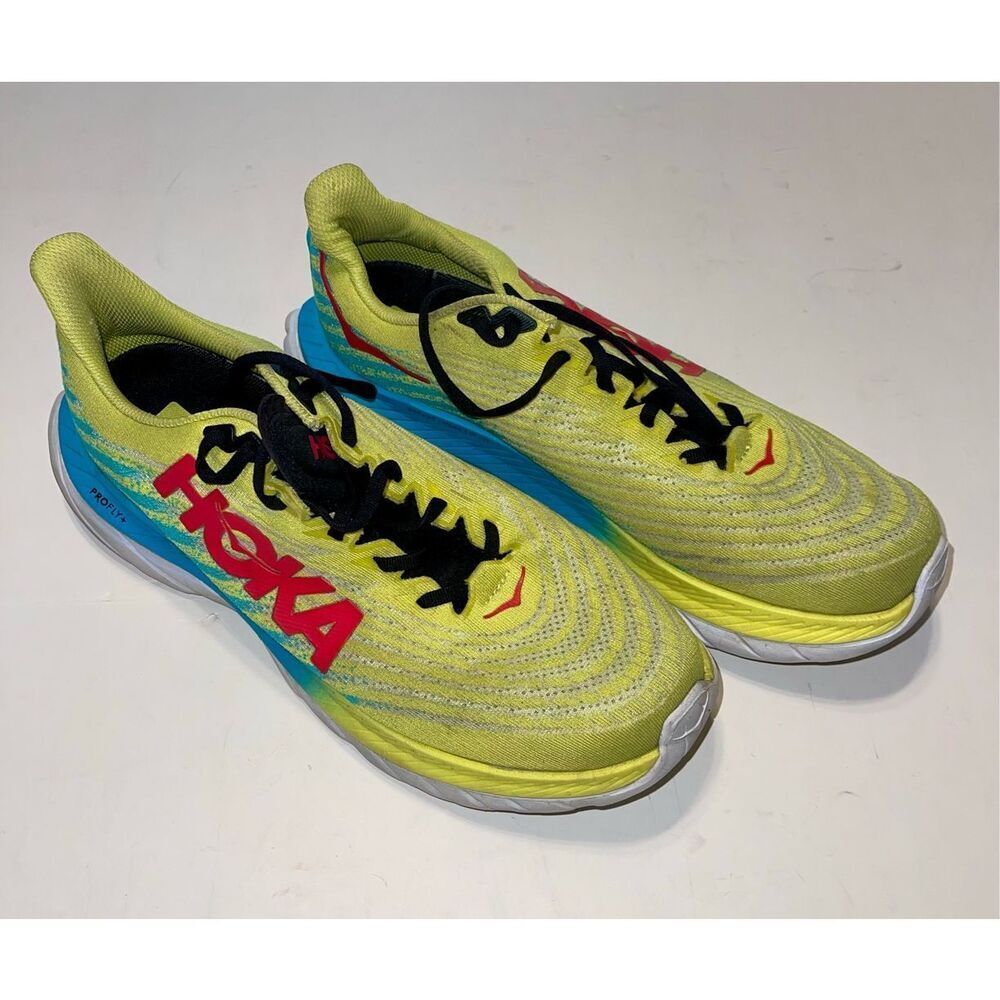 Hoka One One Mach‎ 5 Men's Size 11.5 D Yellow Running Athletic Shoes ProFly+